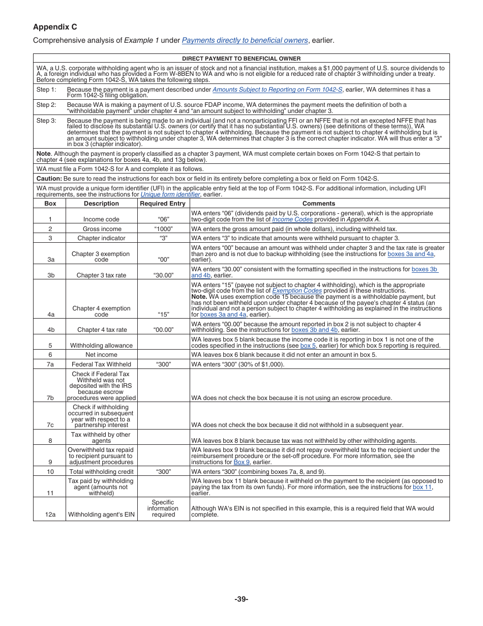 Instructions for IRS Form 1042-S Foreign Persons U.S. Source Income Subject to Withholding, Page 39