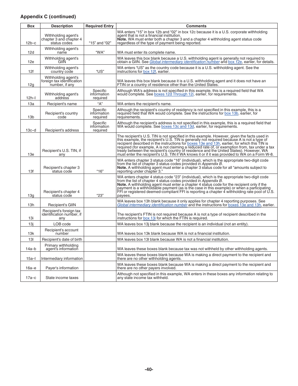 Instructions for IRS Form 1042-S Foreign Persons U.S. Source Income Subject to Withholding, Page 40