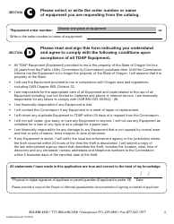 Form FM608 Telecommunication Devices Access Program (Tdap) Application - Oregon, Page 2