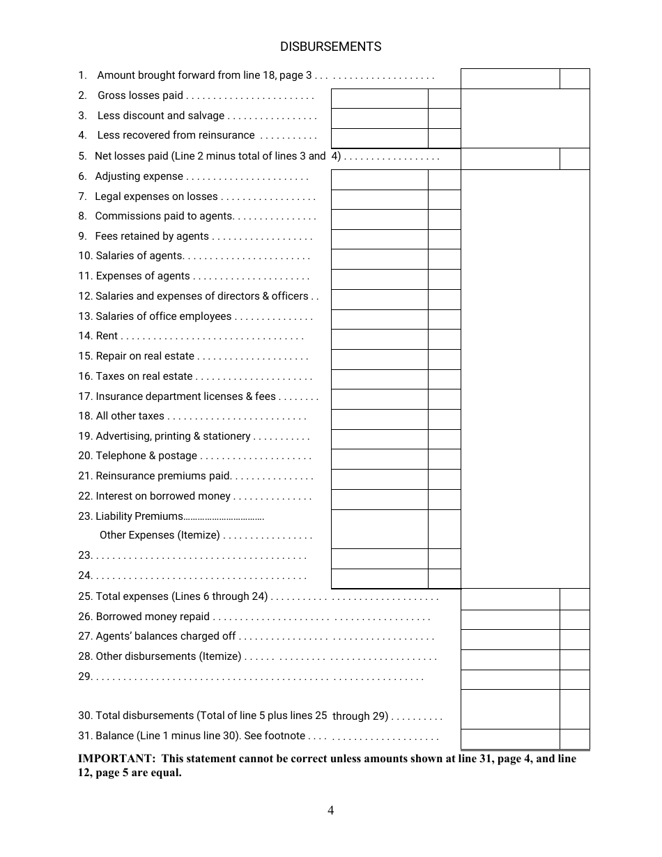 Annual Statement - Assessment Association - Nebraska, Page 4