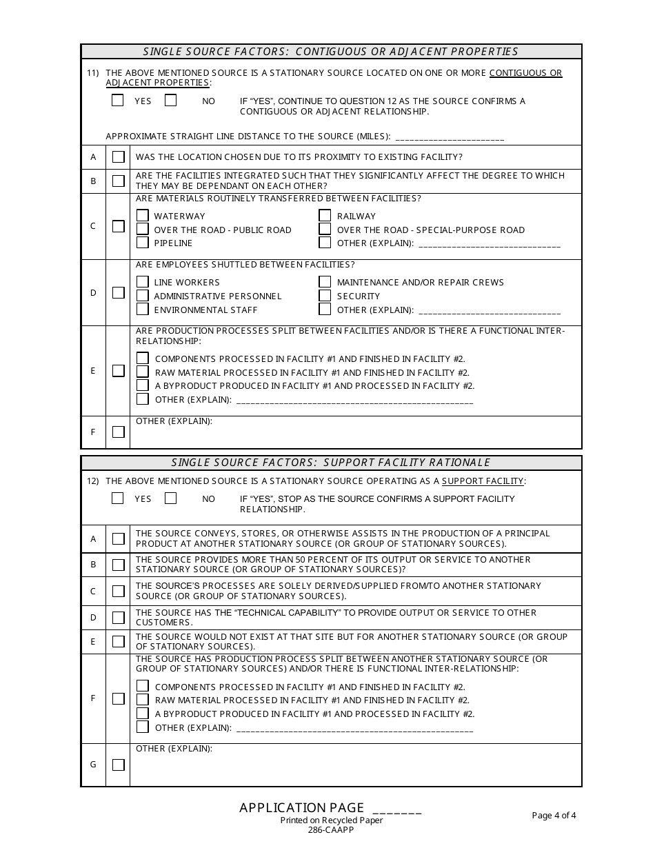 Form 286-CAAPP Single Source Determination - Illinois, Page 4