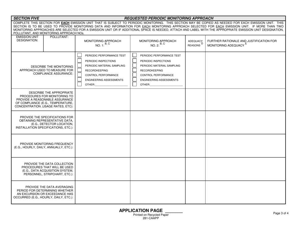 Form 281-CAAPP Request for Periodic Monitoring - Illinois, Page 3