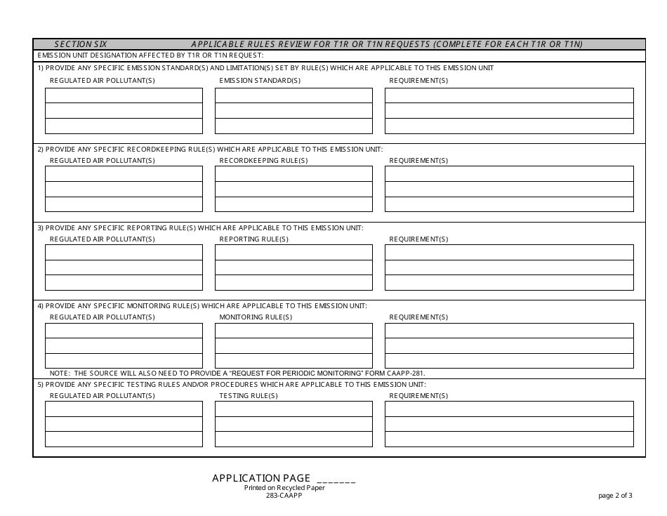 Form 283-CAAPP Request for a Title 1 Incorporation Into the Caapp: T1, T1 Revised (T1r), T1 New (T1n) - Illinois, Page 3