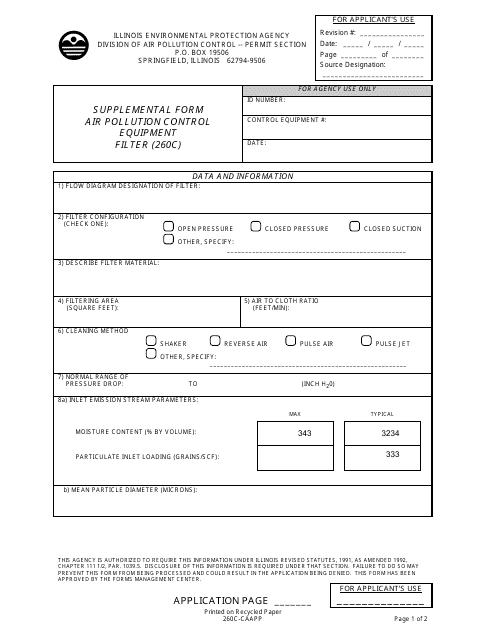 Form 260C-CAAPP  Printable Pdf