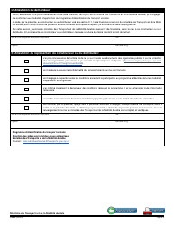 Forme V-3066 Demande De Cession D&#039;aide Financiere - Programme D&#039;electrification Du Transport Scolaire - Quebec, Canada (French), Page 2