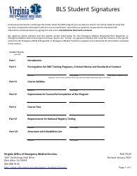 Document preview: Form EMS.TR.09 Bls Student Signatures - Virginia
