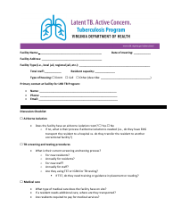 Local Health Department Tb Program Correctional Facility Checklist - Tuberculosis Program - Virginia, Page 2
