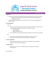Local Health Department Tb Program Correctional Facility Checklist - Tuberculosis Program - Virginia, Page 3