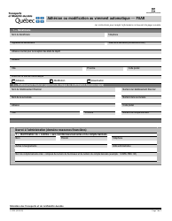 Forme V-3292 Adhesion Ou Modification Au Virement Automatique - Paar - Quebec, Canada (French)