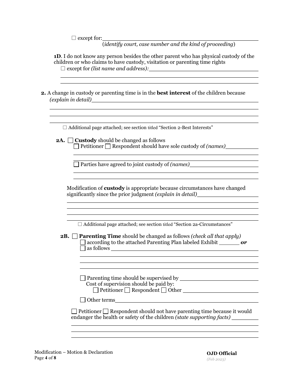 Ex Parte Motion for Order to Show Cause Re: Judgment Modification and Declaration in Support - Oregon, Page 4