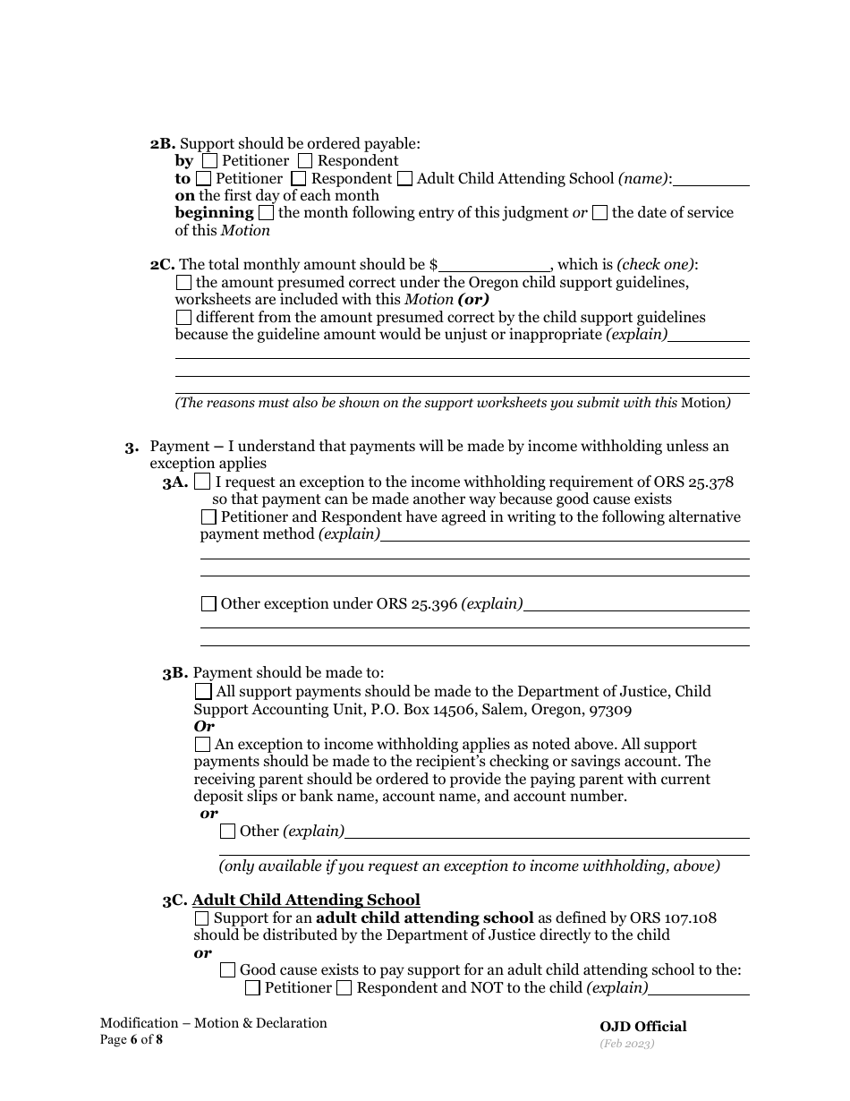 Oregon Ex Parte Motion for Order to Show Cause Re: Judgment ...