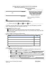Document preview: Petition for Custody and Parenting Time and Child Support - Oregon