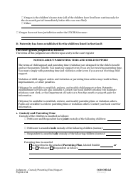 General Judgment of Custody and Parenting Time and Child Support - Oregon, Page 2
