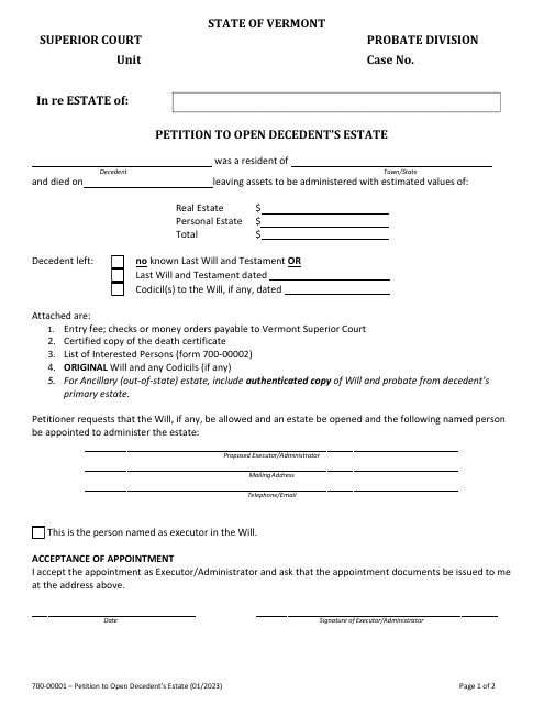 Form 700-00001  Printable Pdf
