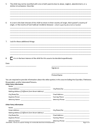 Form 700-00408 Petition for Special Findings of a Vulnerable Noncitizen Child - Vermont, Page 2