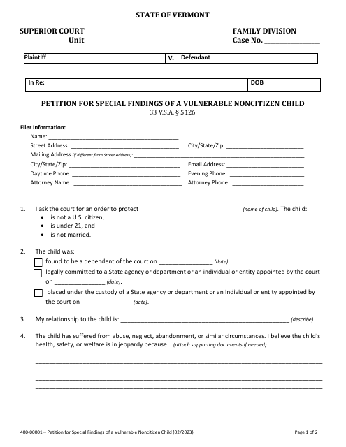 Form 400-00001  Printable Pdf