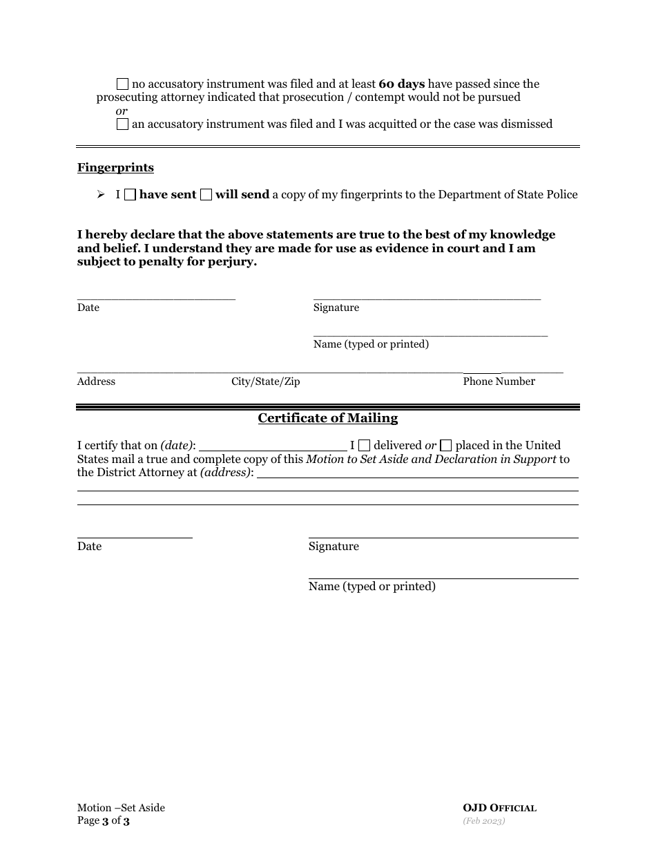 Motion to Set Aside and Declaration in Support - Oregon, Page 7