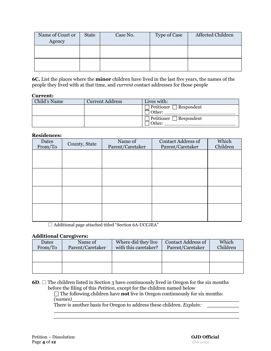 Petition for Dissolution of Marriage / Rdp With Children - Oregon, Page 4