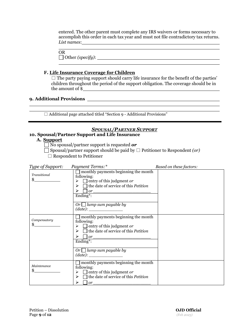 Oregon Petition for Dissolution of Marriage/Rdp With Children - Fill ...