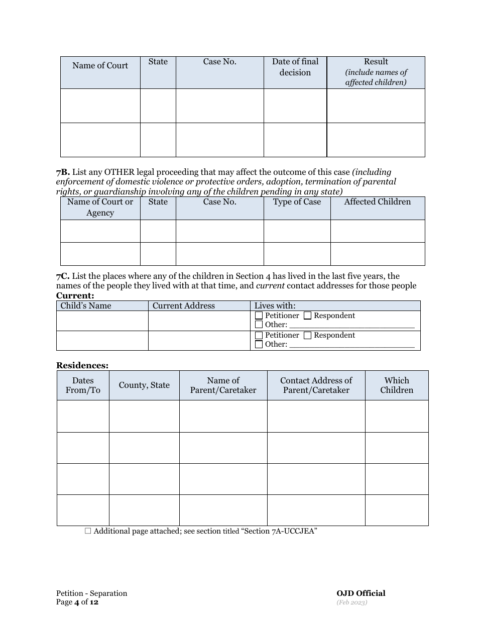 Petition for Separation of Marriage / Rdp With Children - Oregon, Page 4