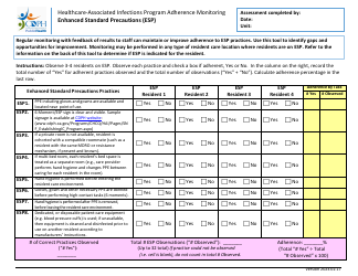 Document preview: Healthcare-Associated Infections Program Adherence Monitoring Enhanced Standard Precautions (Esp) - California