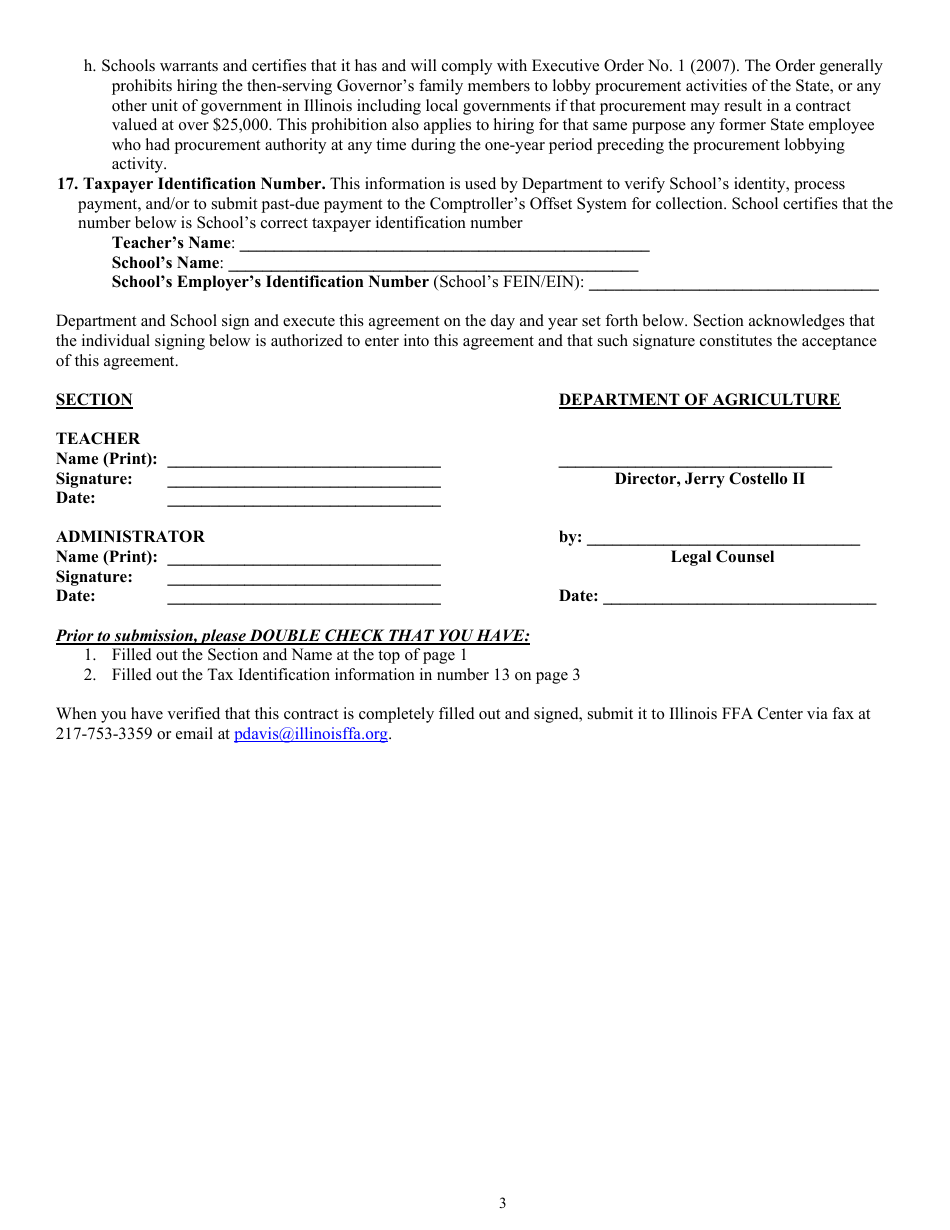 Agricultural Education Reimbursement Agreement - Illinois, Page 3