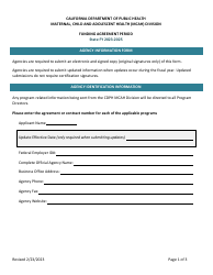 Document preview: Agency Information Form - California, 2025