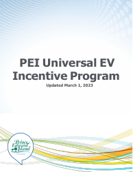 Document preview: Pei Universal Electric Vehicle Incentive Application - Prince Edward Island, Canada