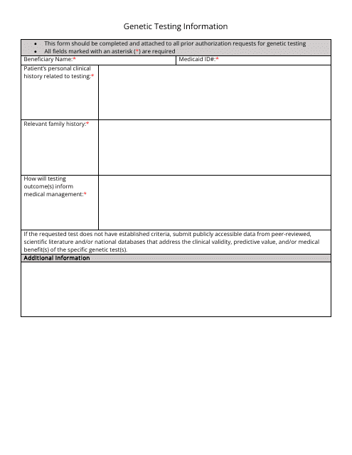 Genetic Testing Information - Utah Download Pdf