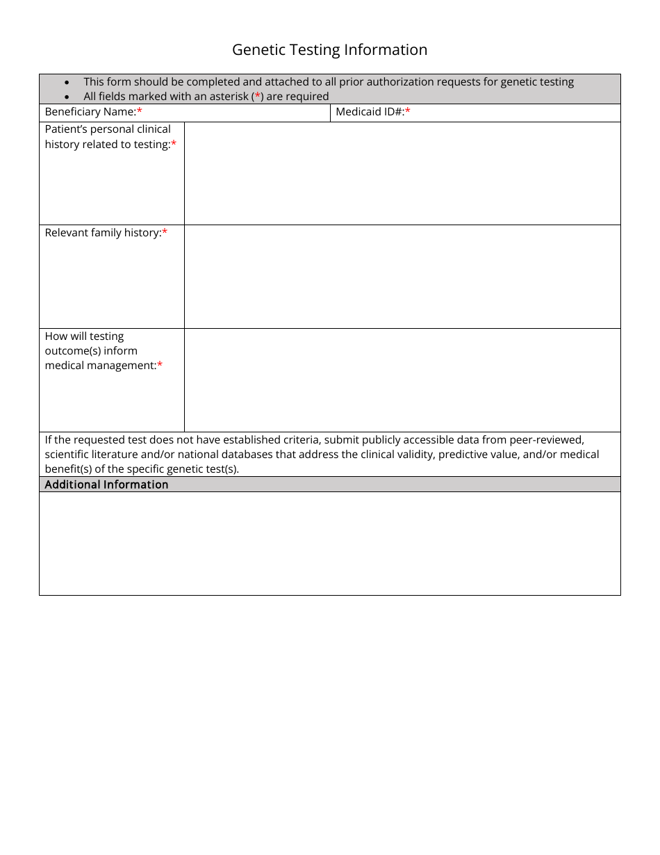 Utah Genetic Testing Information - Fill Out, Sign Online and Download ...