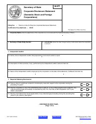 Form SI-PT Corporate Disclosure Statement (Domestic Stock and Foreign Corporations) - California, Page 2