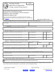 Form LP-5 Application for Registration Foreign Limited Partnership (Lp) - California, Page 2