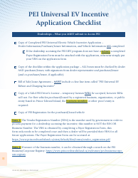 Pei Universal Electric Vehicle Incentive Application and Checklist - Prince Edward Island, Canada, Page 10