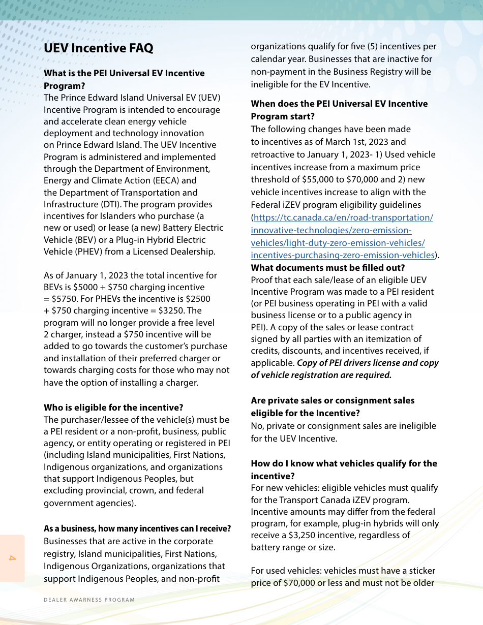 Prince Edward Island Canada Pei Universal Electric Vehicle Incentive