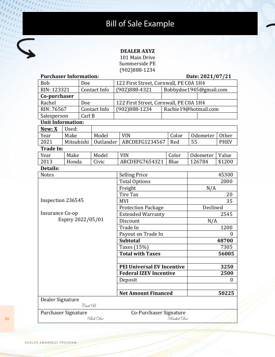 Pei Universal Electric Vehicle Incentive Application and Checklist - Prince Edward Island, Canada, Page 8