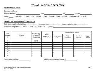 Tenant Household Data Form - Georgia (United States)
