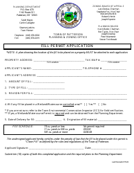 Document preview: Fill Permit Application - Town of Patterson, New York
