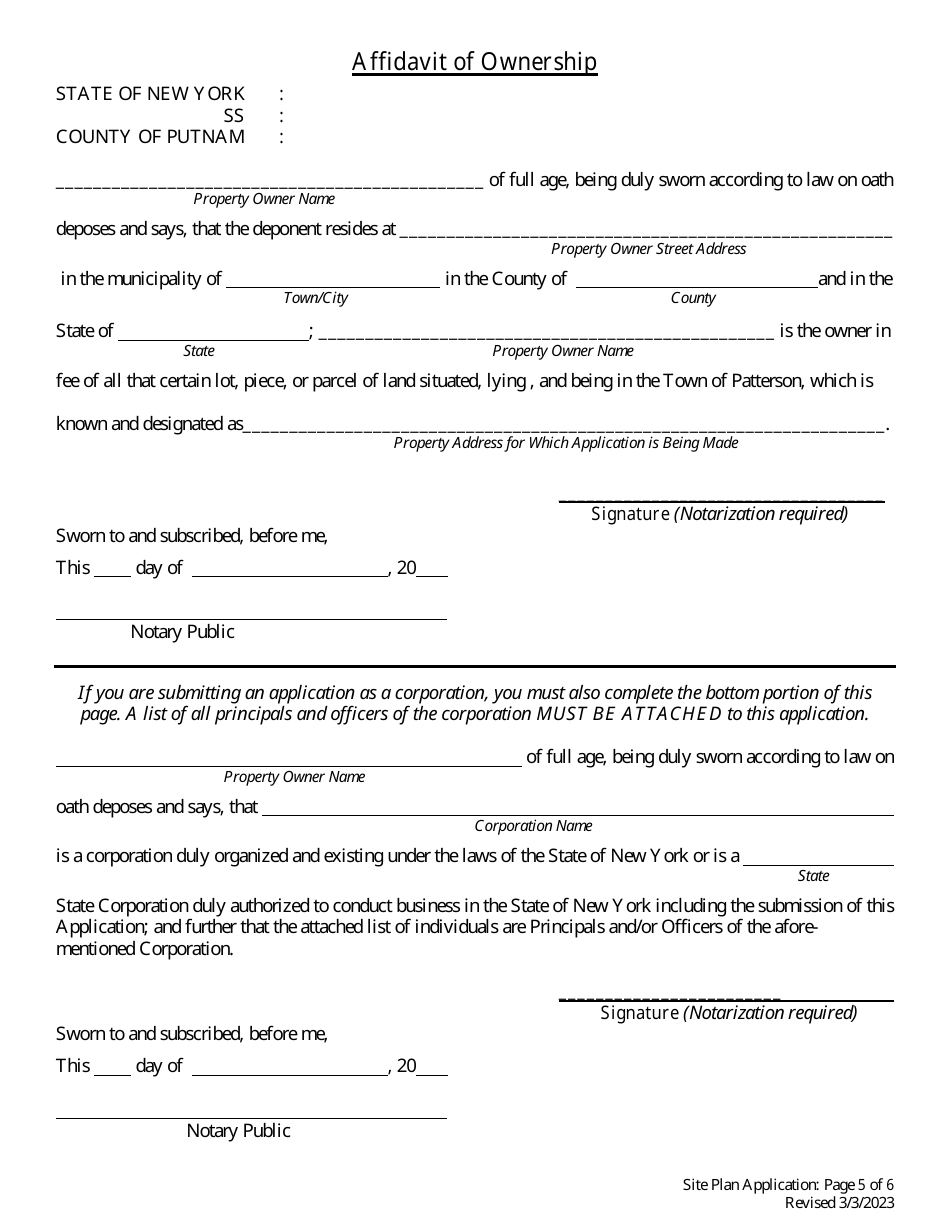 Site Plan Application - Town of Patterson, New York, Page 5