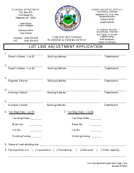 Document preview: Lot Line Adjustment Application - Town of Patterson, New York
