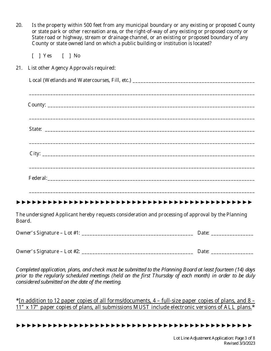 Lot Line Adjustment Application - Town of Patterson, New York, Page 3