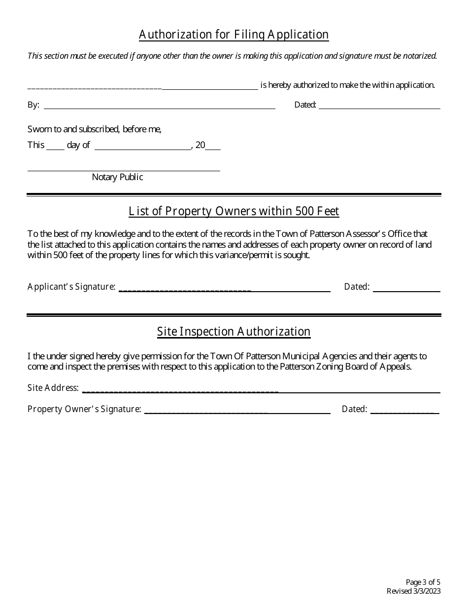 Freshwater Wetlands  Watercourse Permit Application - Town of Patterson, New York, Page 3