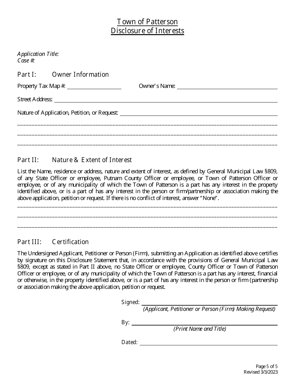 Freshwater Wetlands  Watercourse Permit Application - Town of Patterson, New York, Page 5