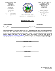 Application Form for a Zoning Variance - Town of Patterson, New York, Page 7