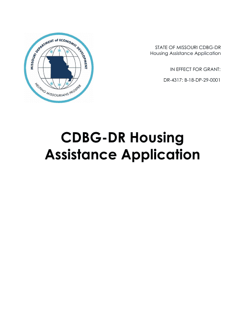 Form DR-4317 Cdbg-Dr Housing Assistance Application - Missouri