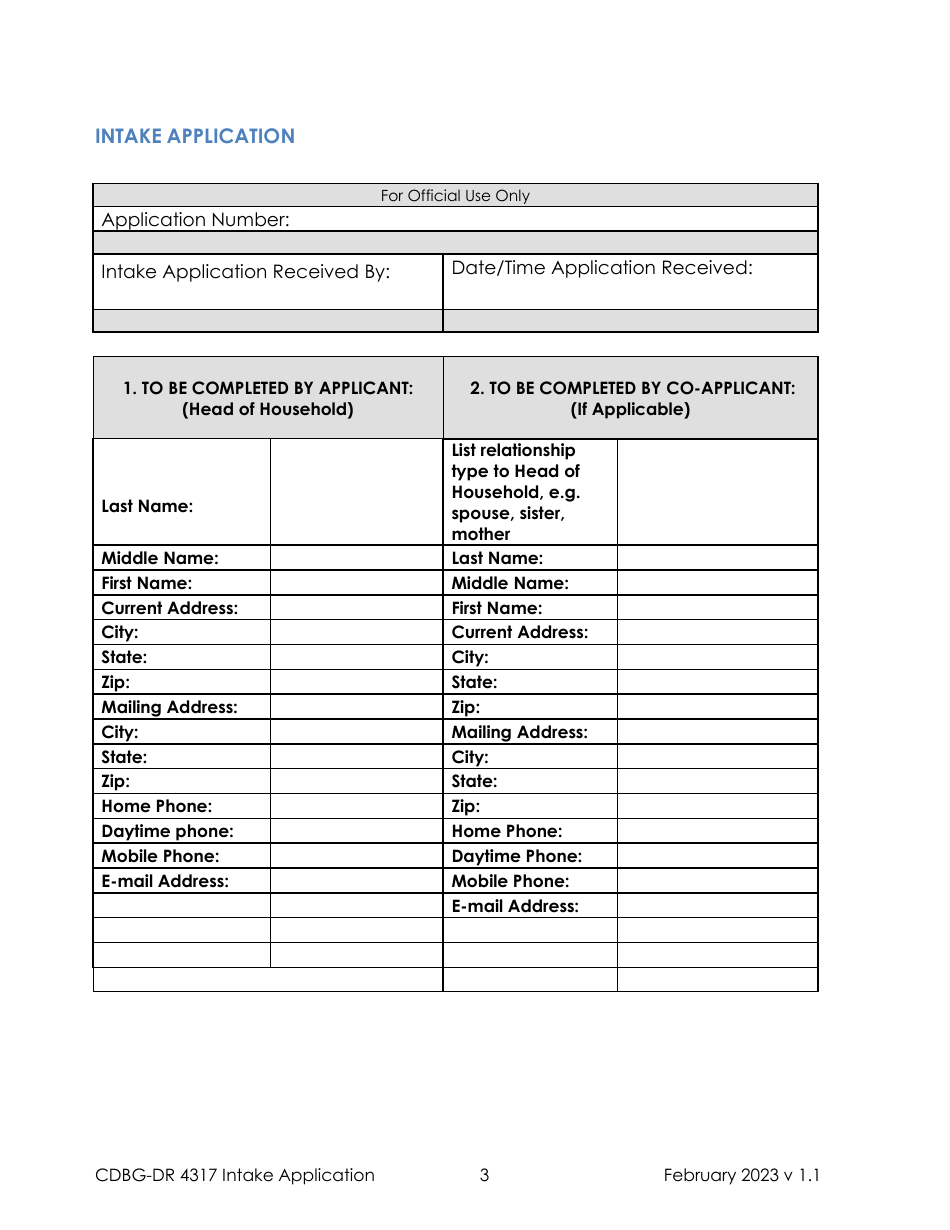 Form DR-4317 Cdbg-Dr Housing Assistance Application - Missouri, Page 2
