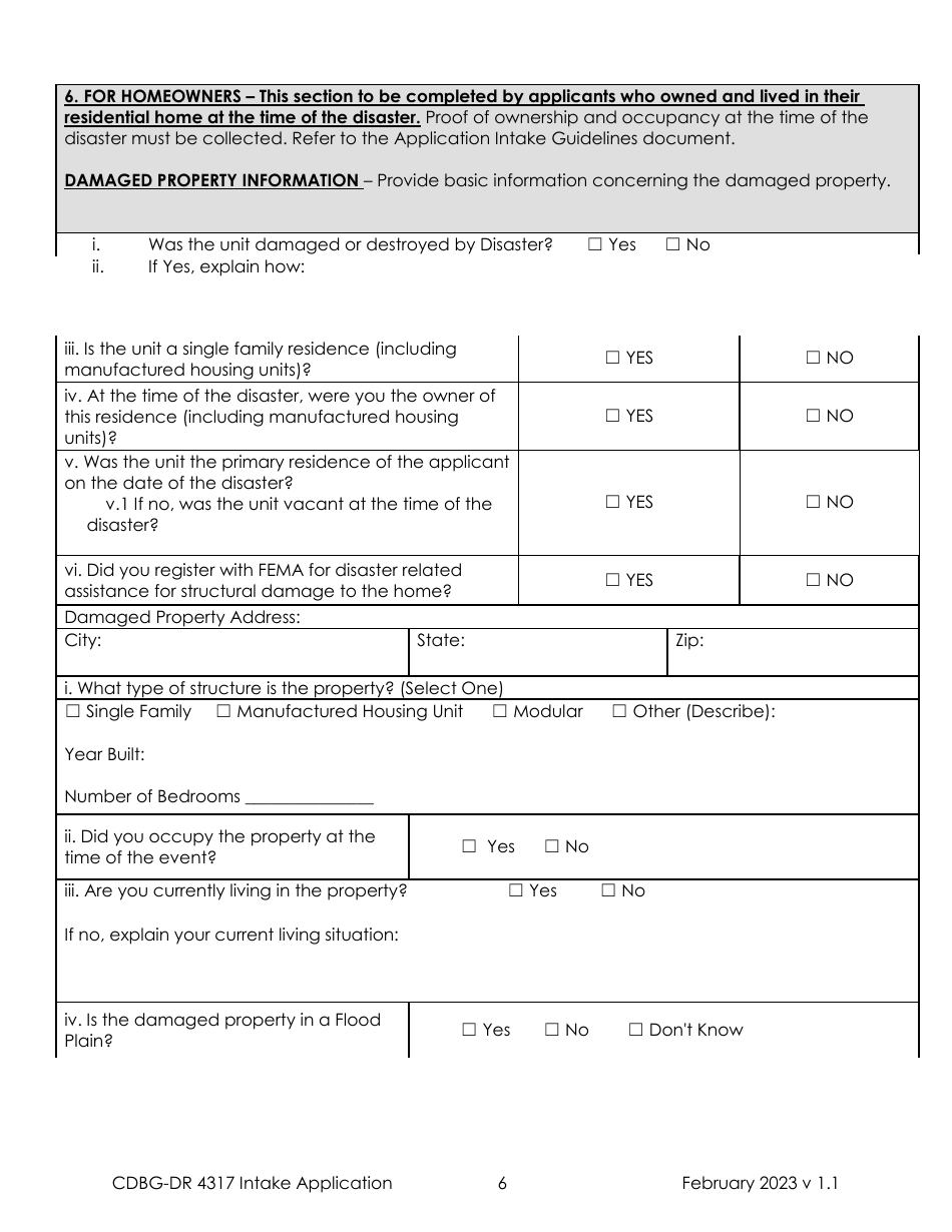 Form DR-4317 Cdbg-Dr Housing Assistance Application - Missouri, Page 5