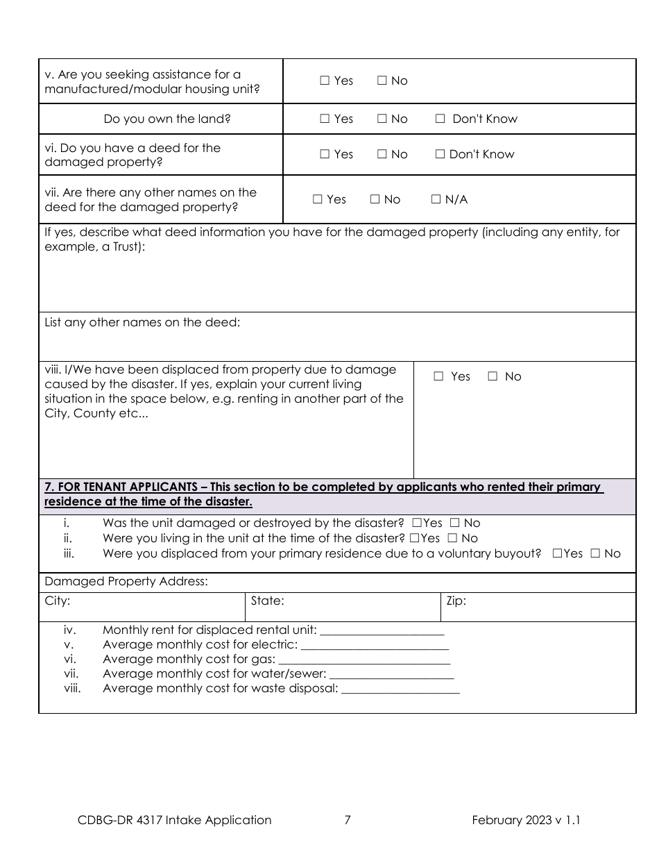 Form DR-4317 Cdbg-Dr Housing Assistance Application - Missouri, Page 6