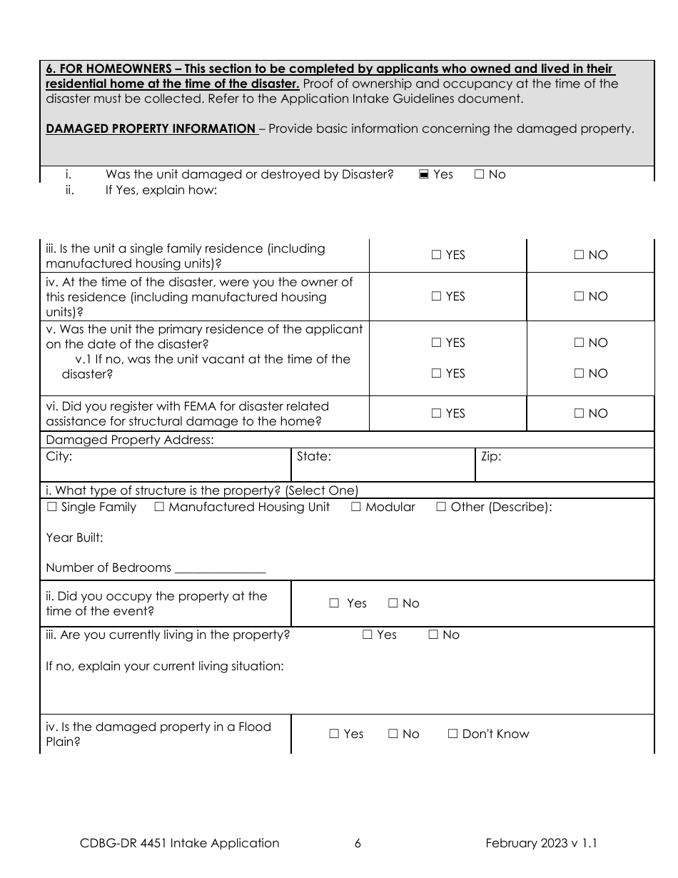 Form DR-4451 Cdbg-Dr Housing Assistance Application - Missouri, Page 5
