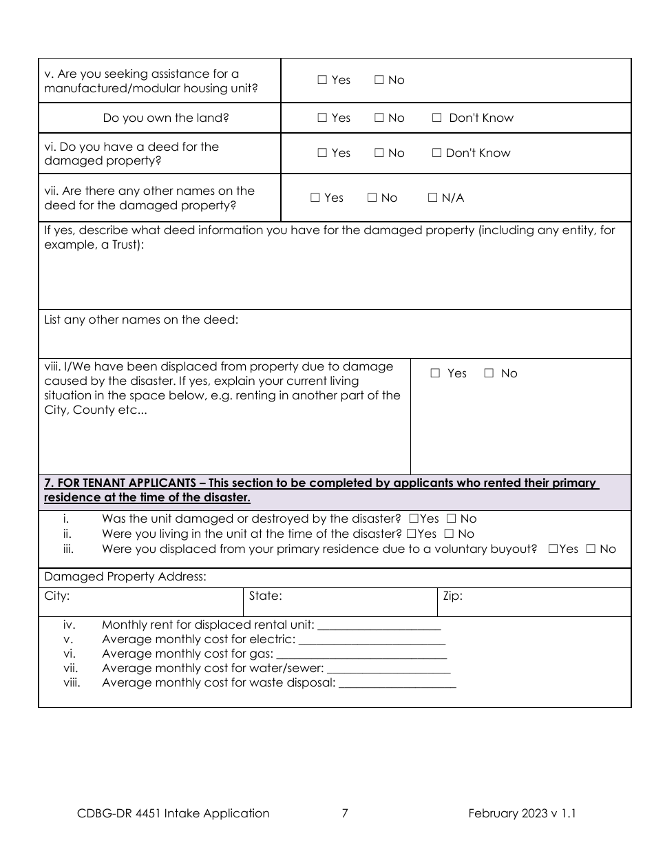 Form DR-4451 Cdbg-Dr Housing Assistance Application - Missouri, Page 6