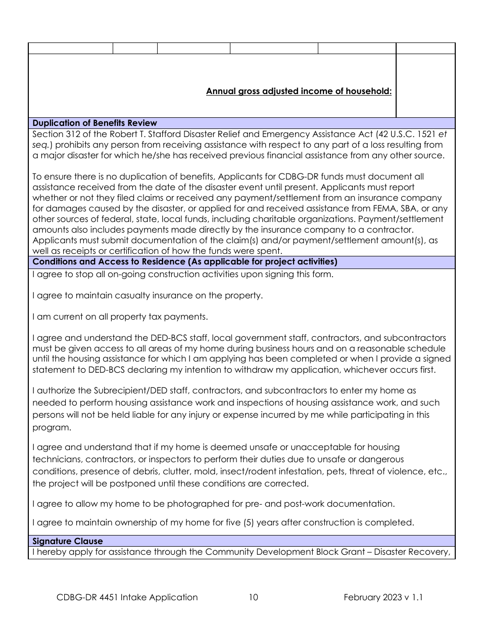 Form DR-4451 Cdbg-Dr Housing Assistance Application - Missouri, Page 9
